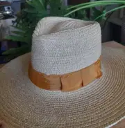 Brixton Joanna Straw Hat Off White Medium 58cm Summer 58cm Fadora Brim Ribbon
