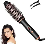 IUI Beauty Thermal Brush, 3-in-1 Pro Negative Ion Two PTC Heaters Thermal Brush, IUI Beauty Perfect Style in 30 Seconds, Snag-Free Bristles for A Smooth, Seamless Glide, Up to 410°F (Black)