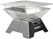 Stainl Steel Barbecue Grill Foldable BBQ Grill Portable Camping Grill for Travel Picnic Silver One Size