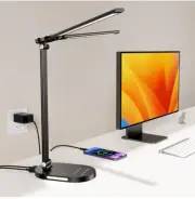 Eye care LED desk lamp rechargeble night light mode 60-min timer touch control