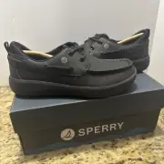 Sperry Big Kid's Fairwater PLUSHWAVE Boat Shoes In Black US SIZE 1M Cpix