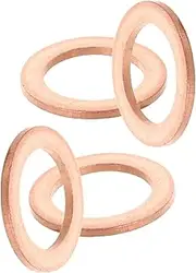CHICAMPERA 4pcs Brake Pump Gasket Car Crush Washer Crushed Flat Bonded Seal Washer Fit Upper Pump Caliper Washer Sealing Drain Plug Gasket Crush Washer Oil Drain Plug Light Brown Copper