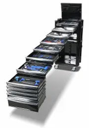 Kincrome K1953B - Contour Workshop Tool Kit 329 Piece 29" 11 Drawer - Black
