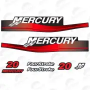 Mercury 20hp 4-Stroke Outboard Engine Decal Kit Fits 1999 to 2006 models red