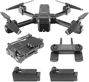 Gift Idea for Teen Boys, Elinz RC Drone for Beginners, Men, Adults, Kids, Boyfriend, 4K Photo Foldable 2K FPV Dual Camera 2.4Ghz WiFi Quadcopter Brush Motor 1080P Follow Me Mode, 3x Batteries