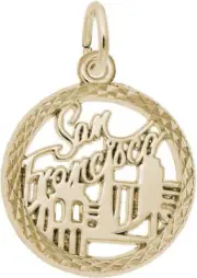 10K or 14K Gold San Francisco Faceted Charm by Rembrandt