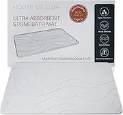 Fast Drying Bathmat, Diatomaceous Bath Mat, Quick Dry Shower Mat, Diatomite Earth Stone Mat, Non Slip Natural Stone Slab Mat for Bathroom Home Decor Bathtub Floor Kitchen Stome Matt Off White 60x40cm