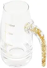LIFKOME Liquor Dispenser with Gold Foil Design Crystal Glass Whiskey Decanter Elegant Wine Container for Parties and Home Use Lightweight Easy to Store
