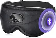 UOEPOWA Sleep Headphones Bluetooth 5.3 Headband for Travel Office, Breathable Sleeping Headphones Eye Mask with Memory Foam, 8 White Noise, Wireless Music Mask for Side Sleepers, Gifts for Men Women