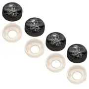 4 Black Custom License Plate Frame Screw Snap Caps Covers Skull Reaper SPB