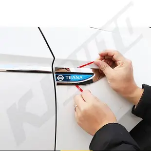 NISSAN 日產天籟汽車不銹鋼車門擋泥板 3D 金屬側標誌貼紙(左右)天籟 J31 J32 L33 配件創意裝飾金屬貼