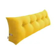 100cm Yellow Triangular Wedge Bed Pillow Headboard Backrest Bedside Tatami Cushi