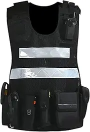Lightweight Construction Vest High-Visibility Safety Vest with Multi-Pocket Used for Traffic Patrol Night Construction