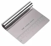 Pro Dough Pastry Scraper/Cutter/Chopper Stainless Steel Mirror Polished with Mea