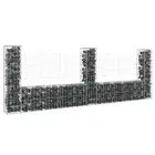 vidaXL U-shape Gabion Basket with 3 Posts Iron 260x20x100 cm BMG