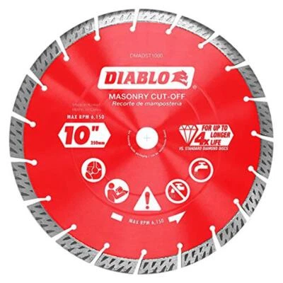 Diablo by Freud DMADST1000 10 in. Diamond Segmented Turbo Cut-Off Discs for Maso
