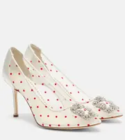 [Manolo Blahnik] Manolo Blahnik Hangisi 90 polka-dot embellished pumps AU 11 multicoloured