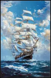 Frigate 2 - Chart Counted Cross Stitch Patterns Needlework DIY DMC Color 14 ct