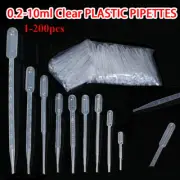 0.2-10ml Clear Plastic Pipettes Dropper Liquid Transfer Oils Perfume 10-200pcs