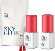 [TUBeauty] 2 Bottles Powerful Strong Eyelash Extension Sky Glue S+ 5ml - Professional Black Bonding Adhesive for Lash Extensions - 1-2s Fast Drying / 6-8 Weeks Lasting time