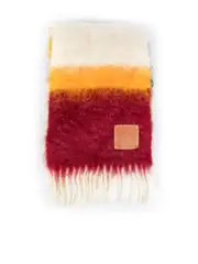 Striped Wool Fringe Scarf