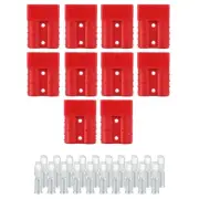 10x 50A Red Anderson Style Plug Connectors Battery Solar Caravan 4WD DC 12V 24V