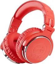 2CANZ Red DJSTAKZ Edition Over-Ear Professional Wired DJ Headphones - Enhanced 50mm Neodymium Drivers, Closed Back, Plush Comfrasoft Ear Cushions, 8-Way Adjustable Earpads, and Foldable