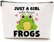 Cute Frog Makeup Bag Frog Gifts Funny Frog Lover Gifts for Women Cosmetic Bag Fr