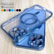 For iPhone 16 Plus 14 13 12 11 Pro Max Slim Clear MagSafe Magnet Shockproof Case