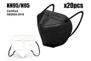 5 PLY KN95 N95 Face Masks Certified Disposable Breathable Protective Respirator Value Pack - Black Bulk Discount for Multi-Pack