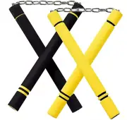 [2PCS] Foam Rubber Training Sticks,Safe Steel Chain Rubber Training Sticks,Marti