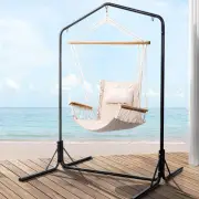 Outdoor Hammock Chair Garden Hanging Swing Seat With Stand Steel Frame Durable