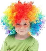 Colorful Clown Costume Wig - Multicolored Afro Clown Wig Costume Accessories for Kids and Adults