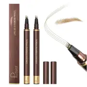 2 Pack Eyebrow Pen, Waterproof Microblading Eyebrow Pencil, 4 Tip Precise