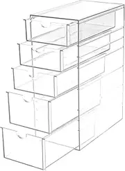 5 Tier Acrylic Drawer Organizer Stackable Makeup Hair Accessories Organizer with 5 Sliding Drawers Clear Desk Organizer Drawers Makeup Organizer Holder Box for Cosmetic Jewelry Pen Stationery