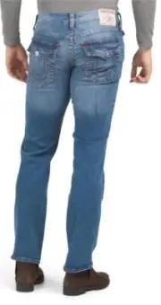 True Religion Geno Flap Big T Flap Relaxed Slim Fit Jean in Gentian Size 36