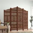 Handmade Carving Panels Wooden folding divider screen set of 4