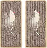 Happyyami 2pcs Cat Claw Grinding Board Durable Corrugated Scratching Pads for Cats Multi Functional and Bed Portable Indoor Outdoor Use Space for Your