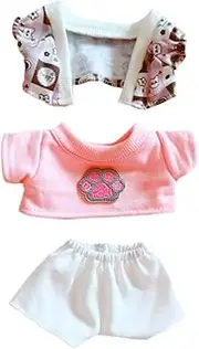 niannyyhouse 20 cm Plush Doll Clothes Coat T-Shirt Trousers Claw Set 8 Inch Soft Stuffed Plush Toy Dress Up Accessories (Pink)