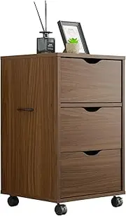 Hagiwara RCC-1551BR Chest, 3 Drawers, Slim, with Wheels, Handle Included, Width 15.7 x Depth 15.7 inches (40 cm), Height 26.4 inches (67 cm), Brown
