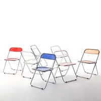 在飛比找momo購物網優惠-【HappyLife】簡約清透折疊椅 多色 Y11465(椅