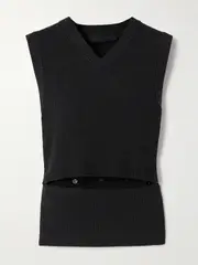 [Proenza Schouler] Proenza Schouler - Cruz Ribbed-knit Vest - Gray - x small x small Gray