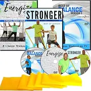Exercise For Seniors Dvd Collection- 6 Total Body Workouts + 10 Balance Workouts + Resistance Band + 3 Bonus