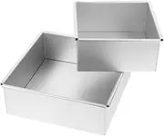 Ciieeo Aluminum Alloy Square Molds Detachable Bottom Non-Stick Baking Pans for Chiffon Tiramisu Brownies