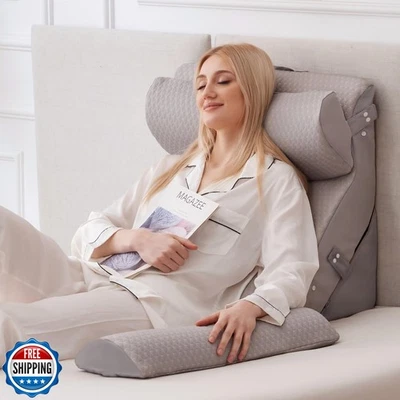 Ruqmuis 4PCS Wedge Pillow Set for After Surgery, 10-in-1 Adjustable Wedge Pil
