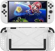 TGDPLUE Switch 2 Slim Case Set with 2 Joycon Thumb Grips, 2 Tempered Glass Screen Protectors, Detachable TPU Shell for Nintendo Switch 2 - Anti-Scratch, Anti-Slip, TV Dock Incompatible (white)