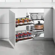 Diamond Magic Corner Pull Out Kitchen Storage - Fits 900mm Blind Corner - Select Frame Opening