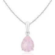 Pear-Shaped Rose Quartz Solitaire Pendant