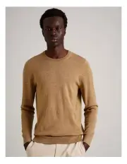 [Blaq] Australian Merino Crew Neck Knit in Tan