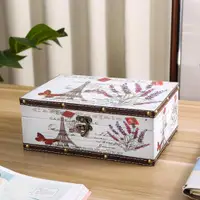 在飛比找ETMall東森購物網優惠-復古桌面收納盒木盒雜物首飾信件化妝品文件收納箱木質大號儲物盒